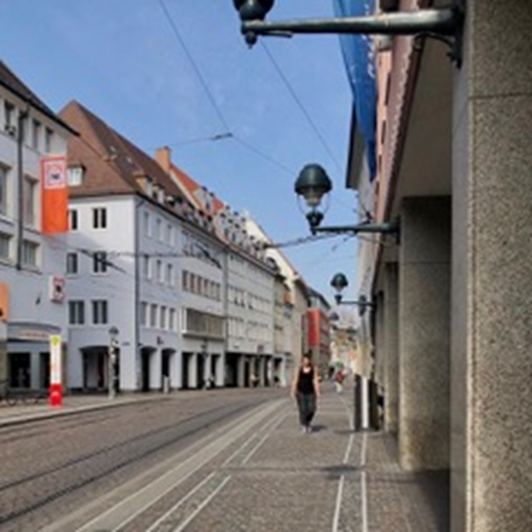 The deserted streets of Freiburg